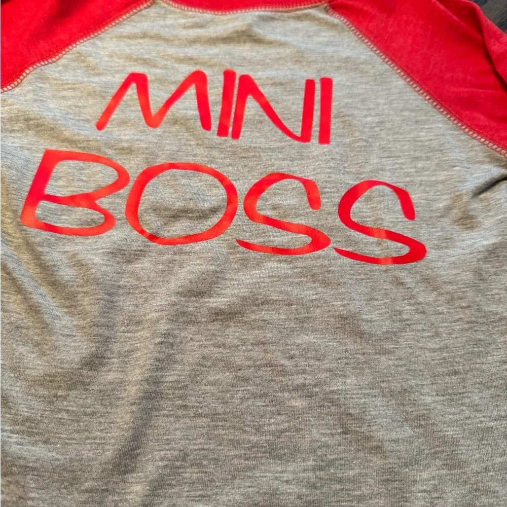 Rabbit Skins Red and Gray Mini Boss Long Sleeve Tee - Picture 3 of 5